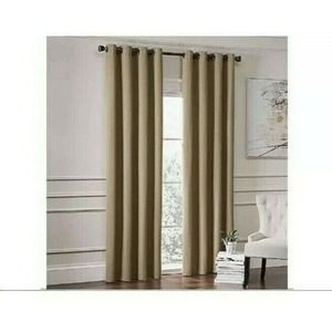 Richloom Home Tan Curtain Panel 84” Blackout Textured Grommet Top 1 Panel